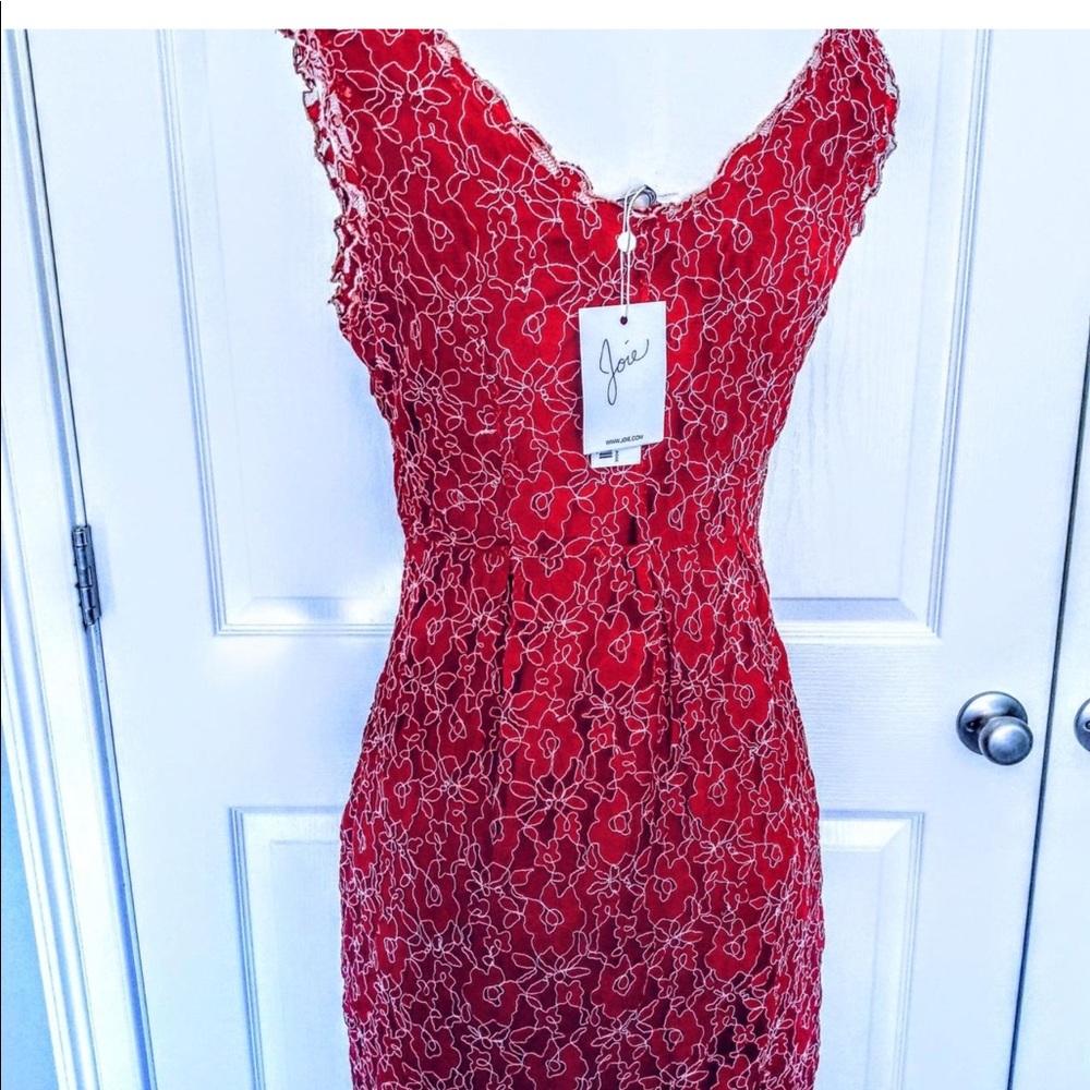 Joie Raspberry Pink Floral Cocktail Dress